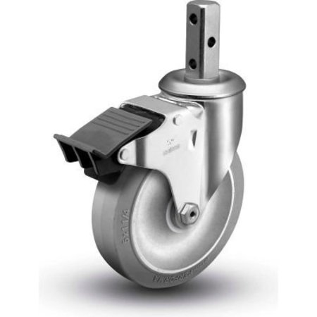 COLSON Colson 5" Caster with Square Swivel Stem and Brake, 2-1/16"H Stem, 325 Lb. Capacity 2.05270.445 BRK5